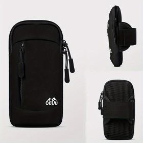 High-quality Dual-use Mobile Phone Arm Wrist Bag; Universal Lightweight Large-capacity Waterproof Sweat-proof Sports Bag For Men And Women Outdoo (Color: black)