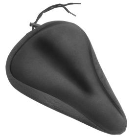 Bike Seat Cover Anti-Slip Comfortable Bicycle Padded Saddle Cover Wear Resistant Soft Gel Cushion (Option: Black)